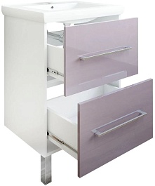 Sanflor Тумба с раковиной Экко 60 сирень/белая – фотография-3